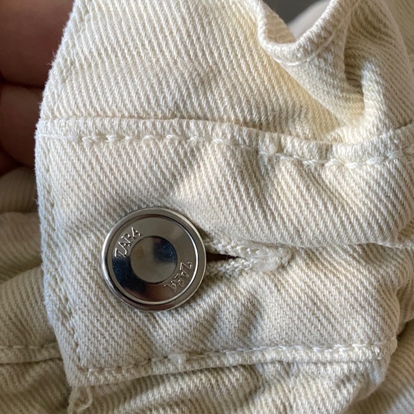 Zara High-Waisted Paper Bag Jeans Pants Like New 6 Ecru Mango - Picture 9 of 16